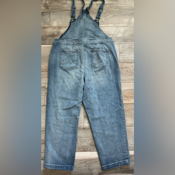 Lane Bryant Women’s Mid-Rise Essential Stretch Overalls Denim‎ Carpenter Bibs 16 - Picture 6 of 11